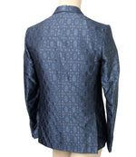 Gucci Men's Blue Floral Rose Window Jacquard Dandy Jacket