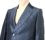 Gucci Men's Blue Floral Rose Window Jacquard Dandy Jacket