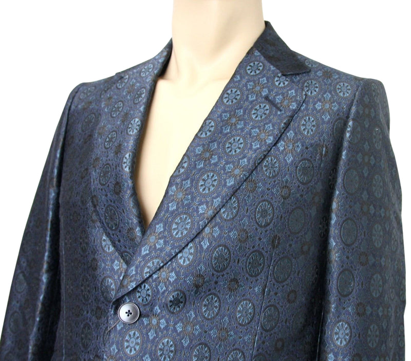 Gucci Men's Blue Floral Rose Window Jacquard Dandy Jacket