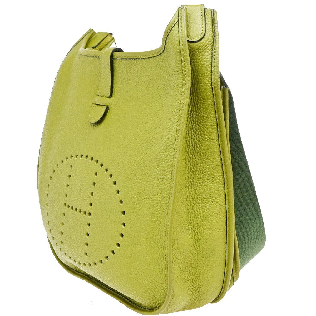 Hermes Evelyne Bag Gen Ii Clemence Green Leather Handbag (Pre-Owned)