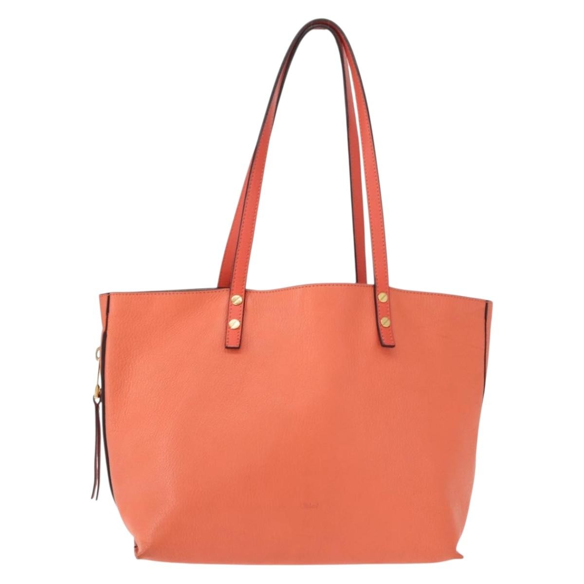Chloe Dilan Tote Leather Pink Leather Tote Bag Bag (Pre-Owned)