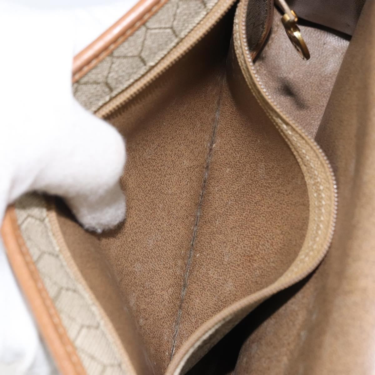 Christian Dior Vintage Honeycomb Canvas And Leather Beige Canvas Shoulder Bag Bag (Pre-Owned)