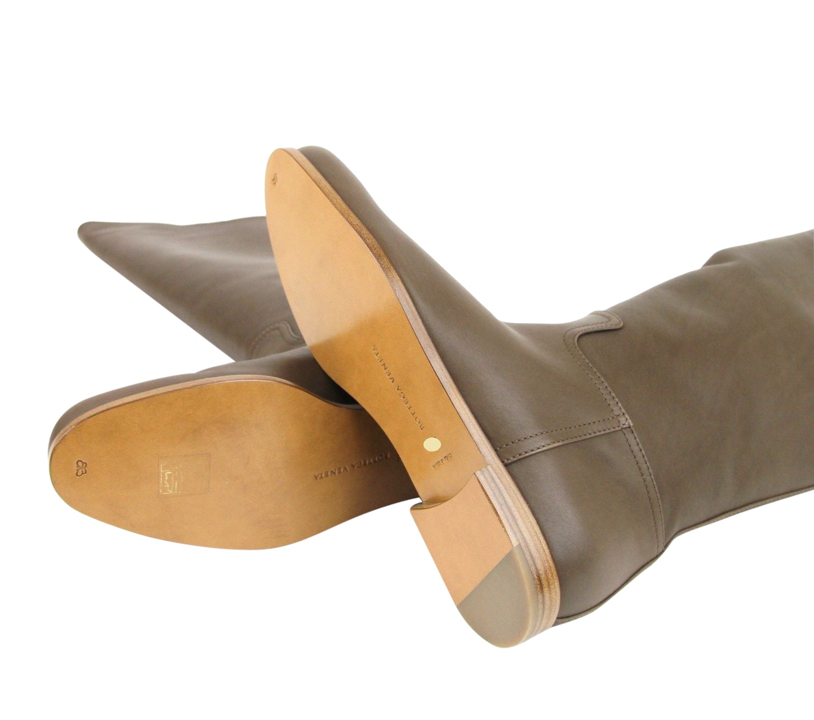 Bottega Veneta Women's Brown Leather Tall Boots (40 EU / 10 US)