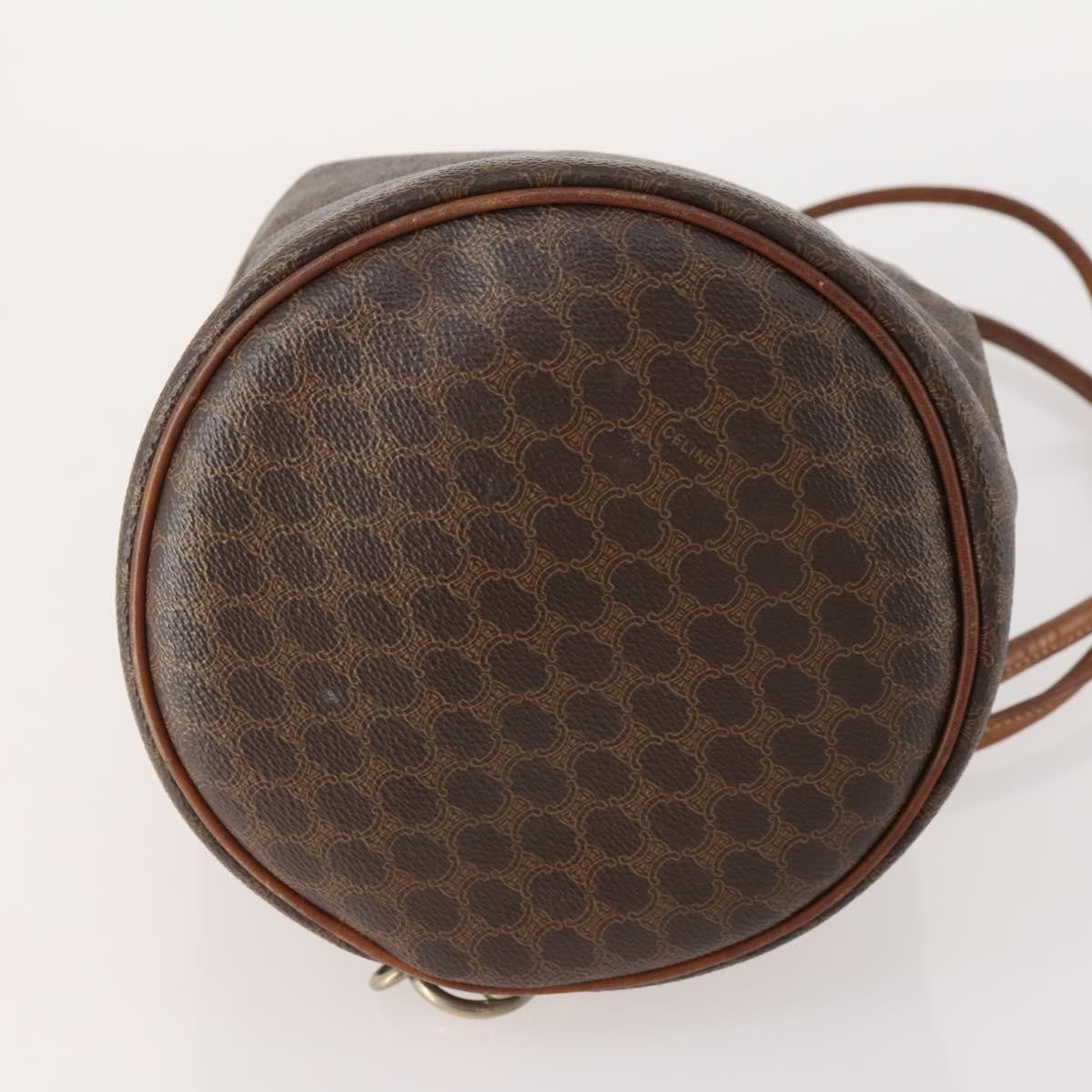 Celine Vintage Macadam Canvas And Leather Brown Canvas Backpack Bag (Pre-Owned)