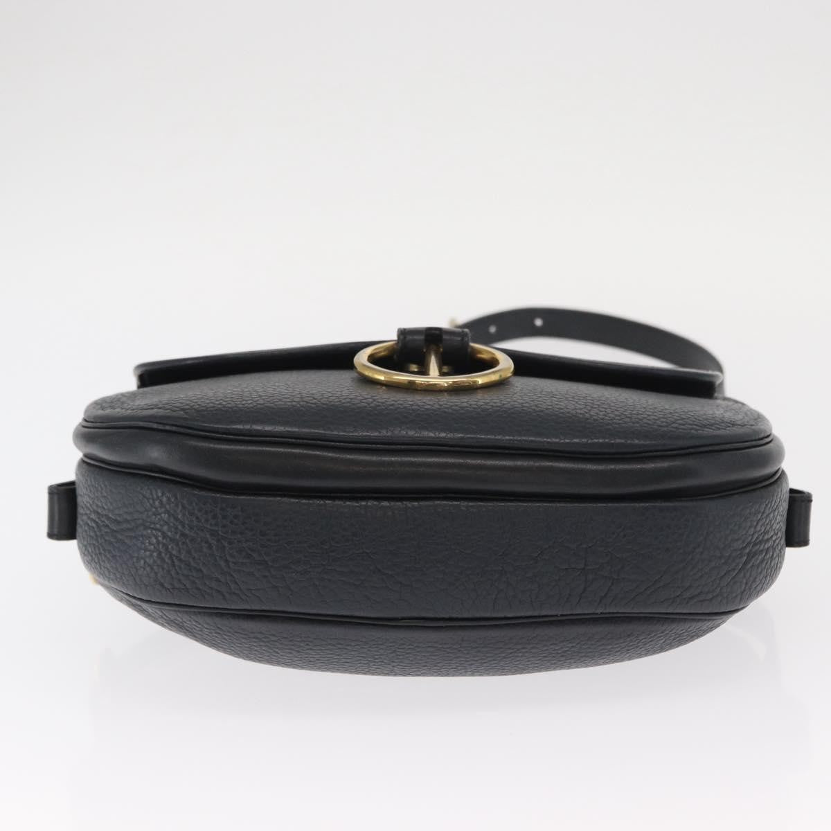 Christian Dior Vintage Leather Navy Leather Shoulder Bag Bag (Pre-Owned)