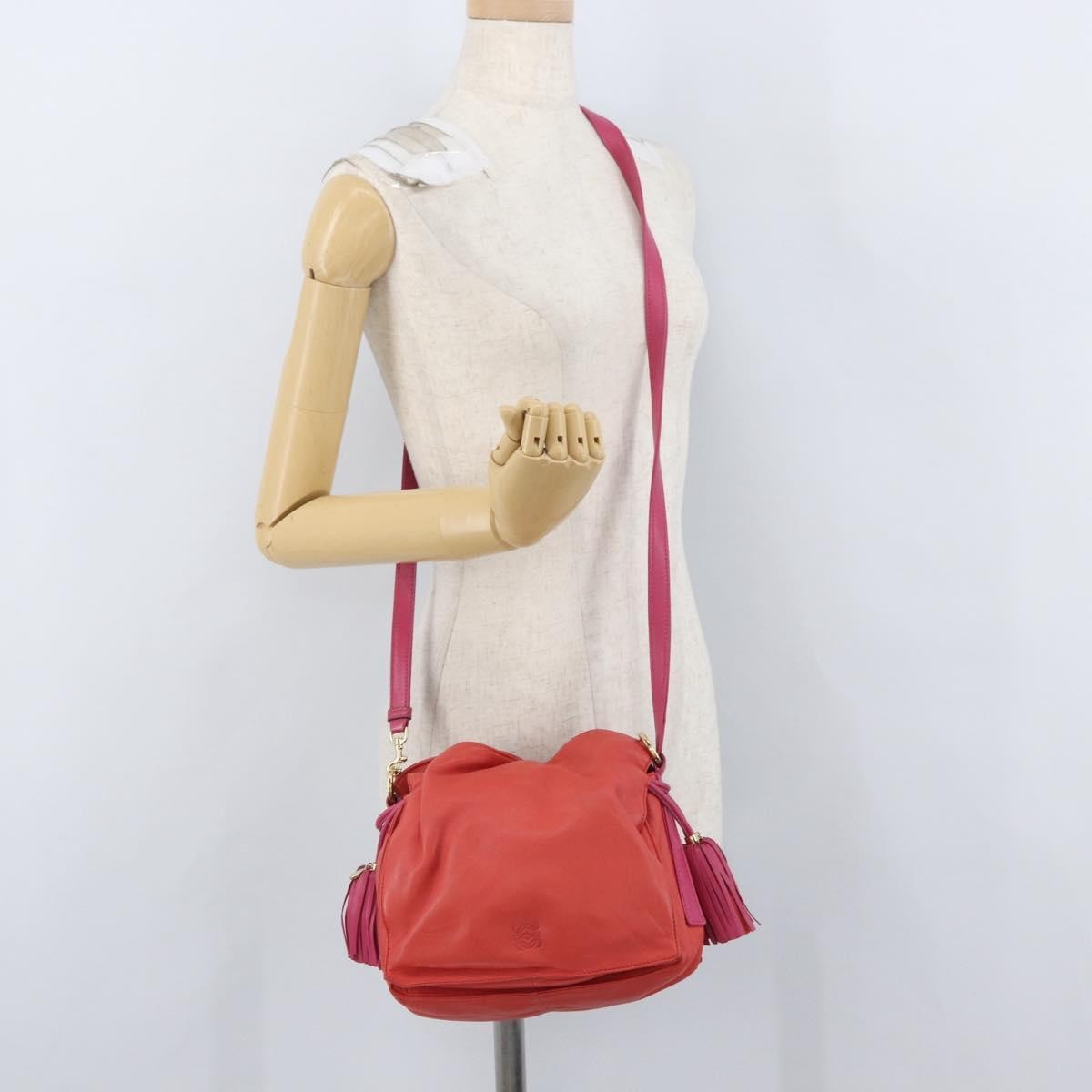 Loewe Flamenco Leather Orange Leather Shoulder Bag Bag (Pre-Owned)