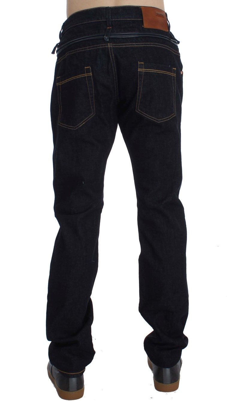 Acht Blue Cotton Regular Straight Fit Men's Jeans