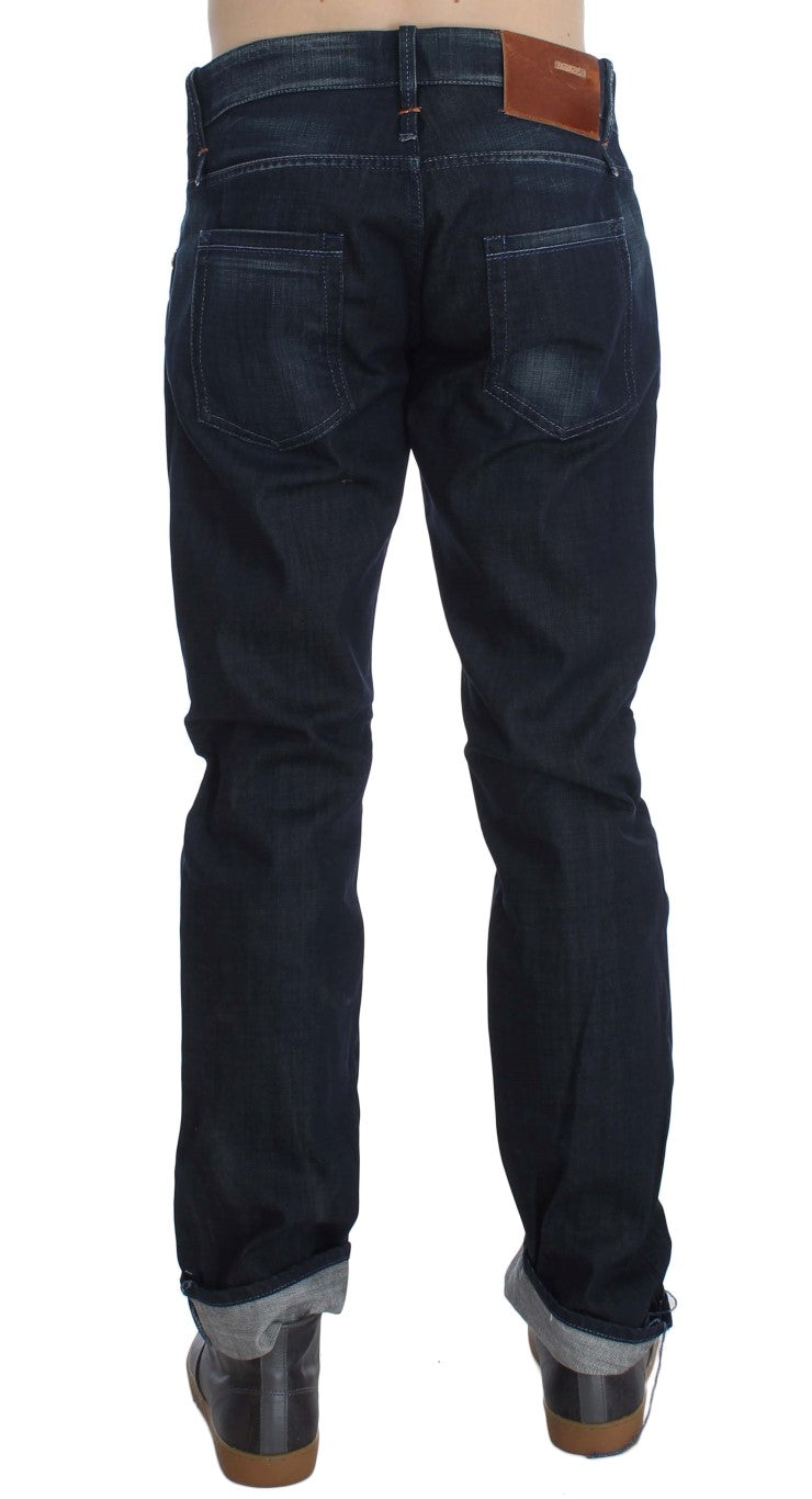Acht Elegant Straight Fit Blue Denim Men's Jeans