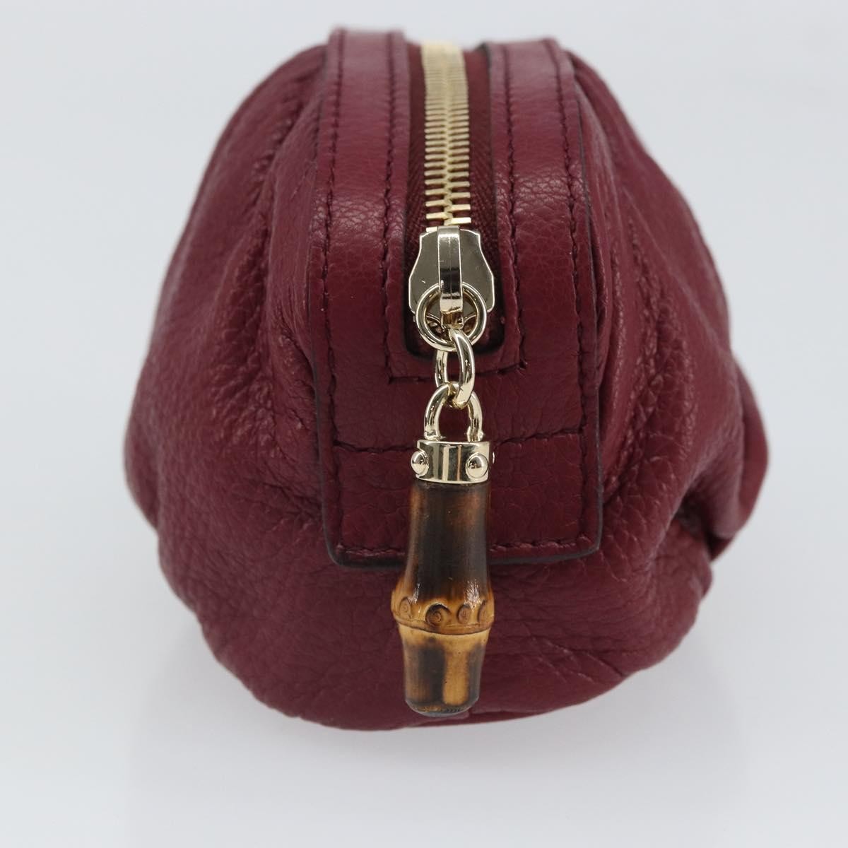Gucci Bamboo Leather Purple Leather Clutche & Pouche Bag (Pre-Owned)
