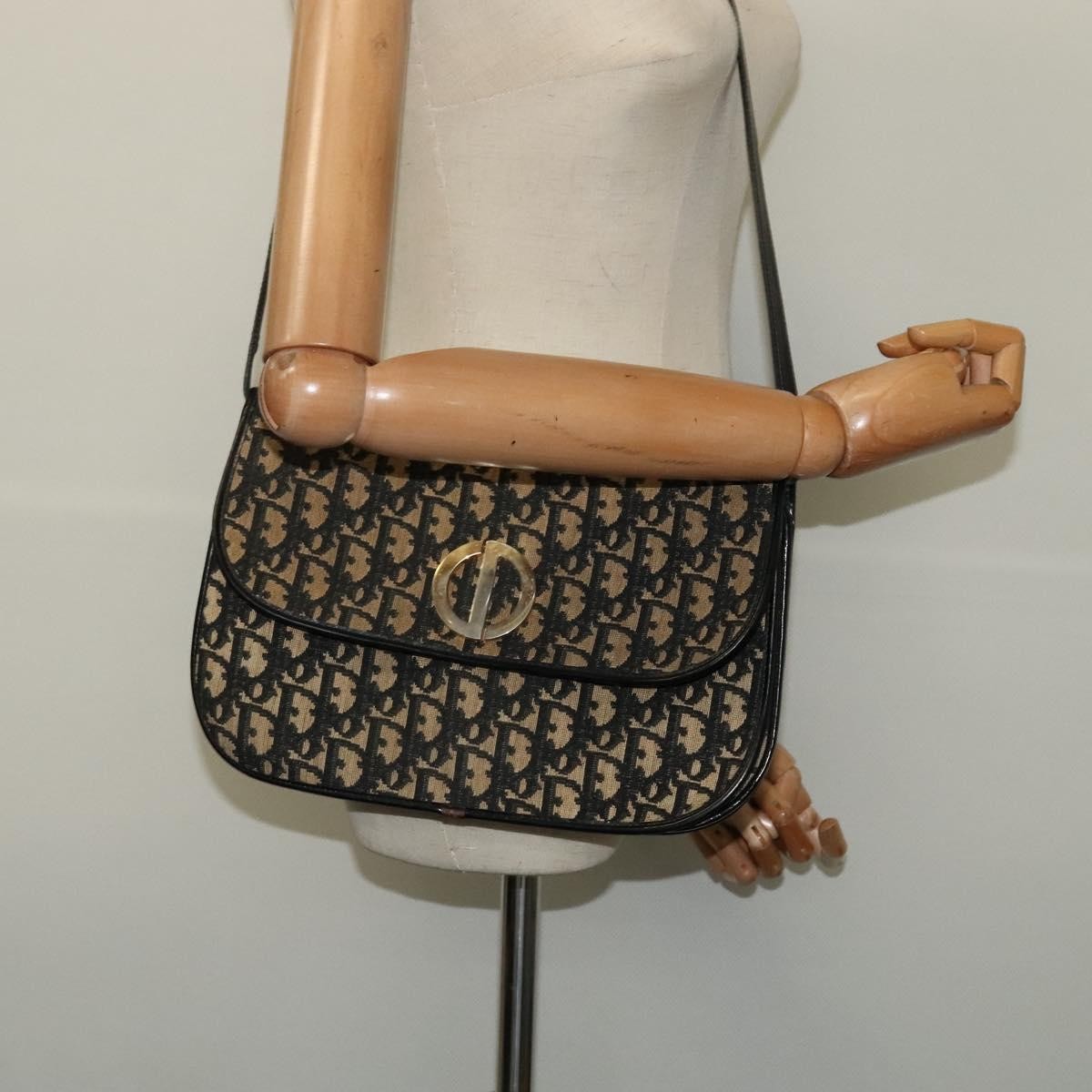 Christian Dior Trotter Shoulder Canvas Navy Canvas Handbag (Pre-Owned)