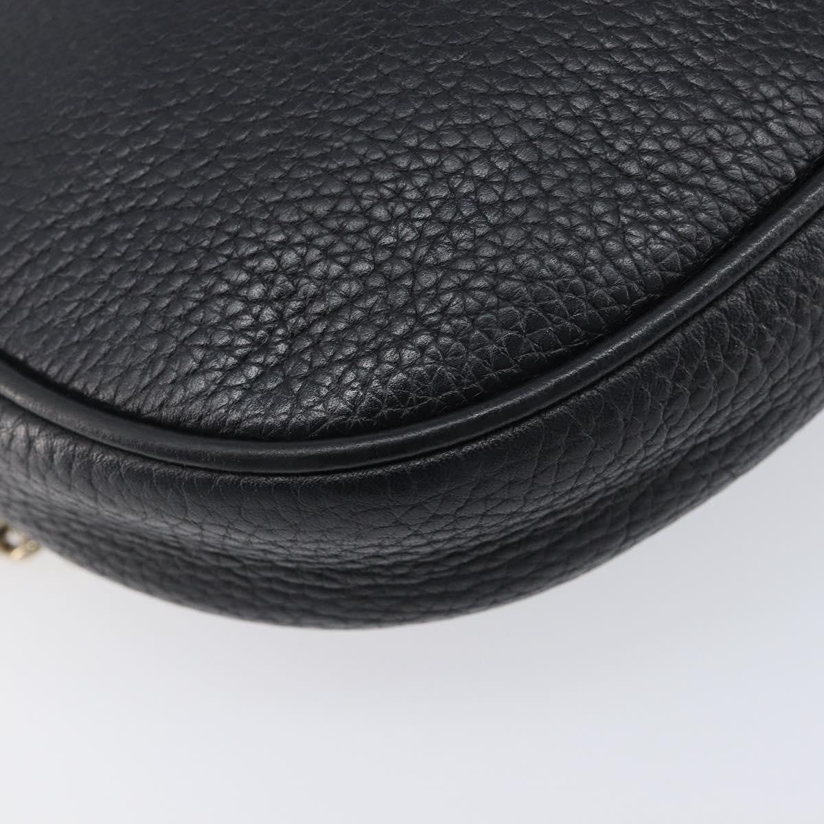 Gucci Soho Chain Leather Black Leather Handbag (Pre-Owned)