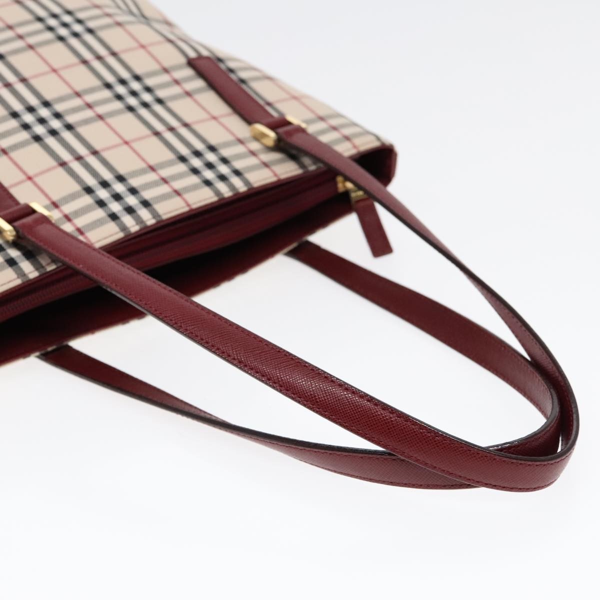 Burberry Nova Check Tote Canvas And Leather Beige Canvas Tote Bag Bag (Pre-Owned)