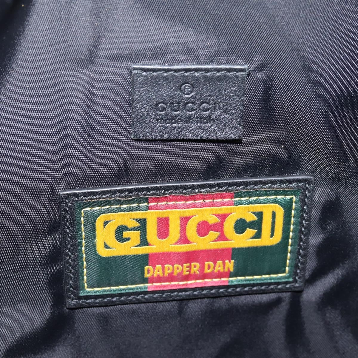 Gucci Dapper Dan Belt Gg Print Leather Brown Leather Clutche & Pouche Bag (Pre-Owned)