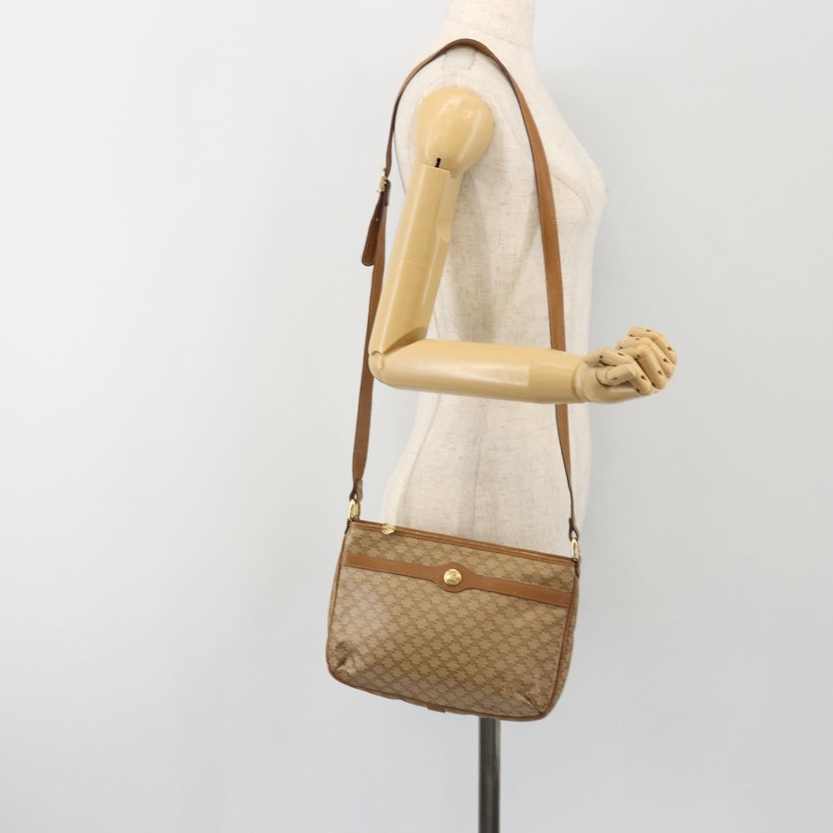Celine Vintage Macadam Canvas Beige Pvc Shoulder Bag Bag (Pre-Owned)