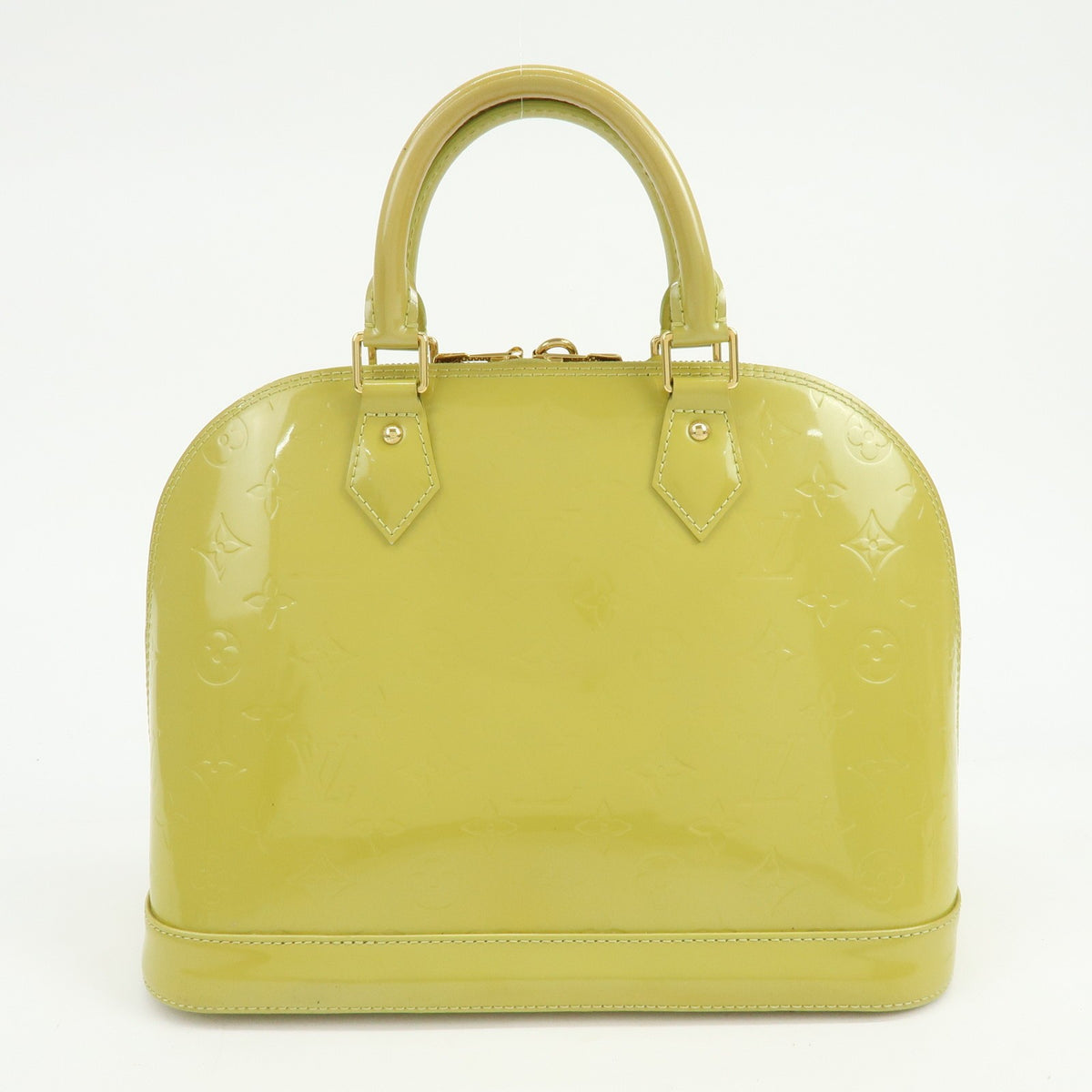 Louis Vuitton Alma Monogram Vernis Green Patent_Leather Handbag (Pre-Owned)
