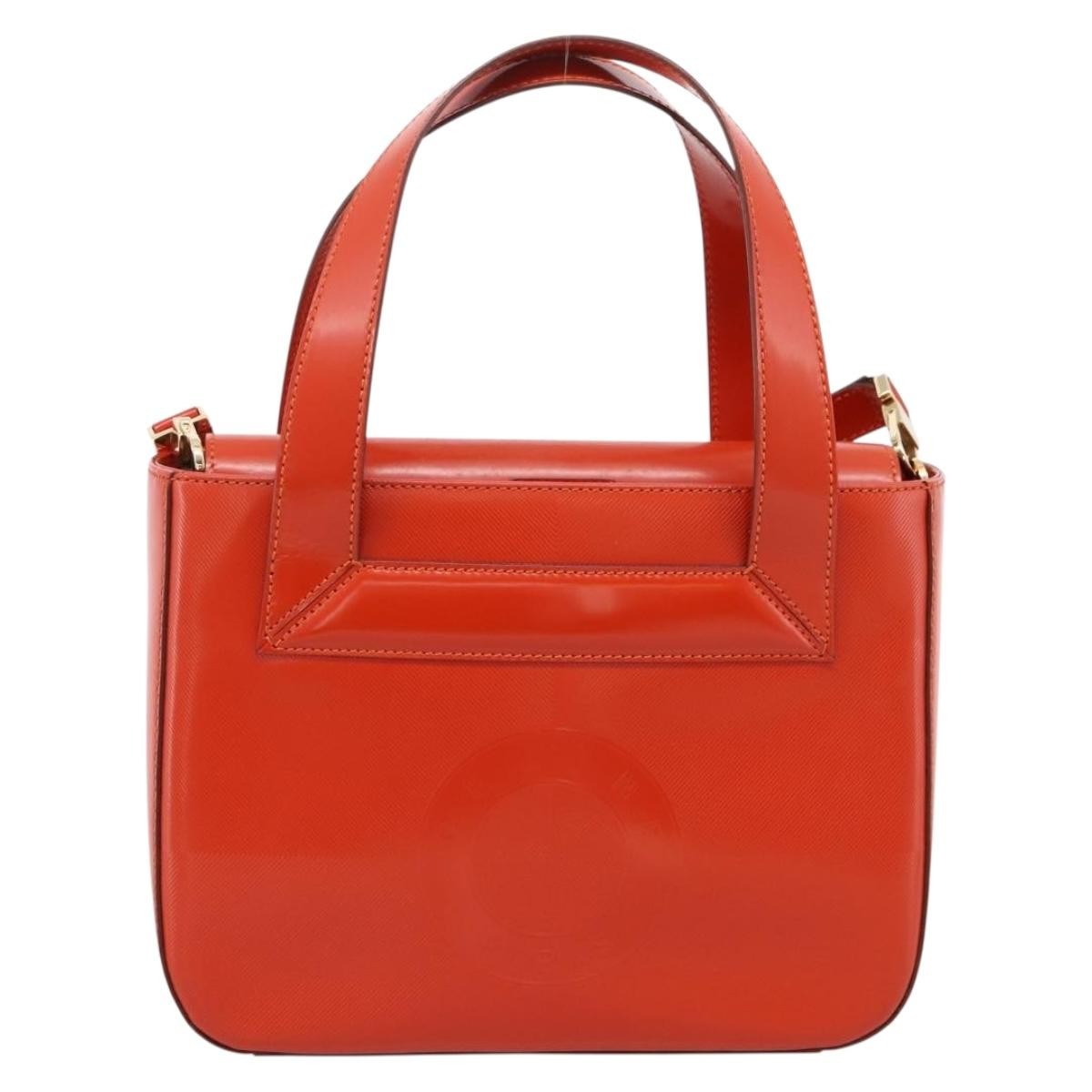 Celine Top Handle Leather Orange Leather Handbag (Pre-Owned)