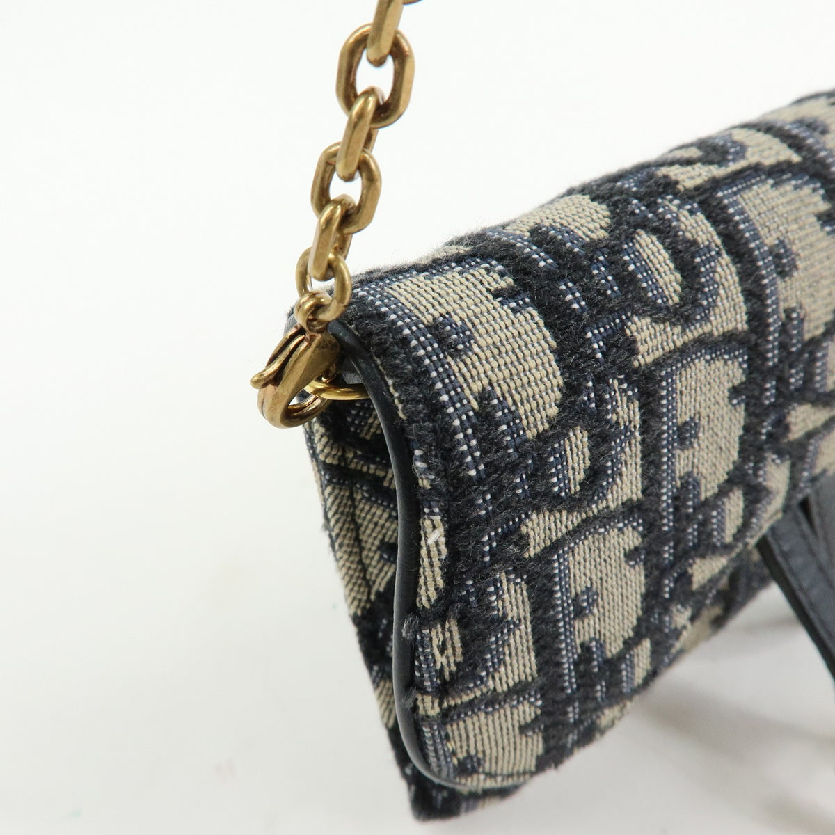 Christian Dior Saddle Pouch Leather Beige Canvas Clutche & Pouche Bag (Pre-Owned)