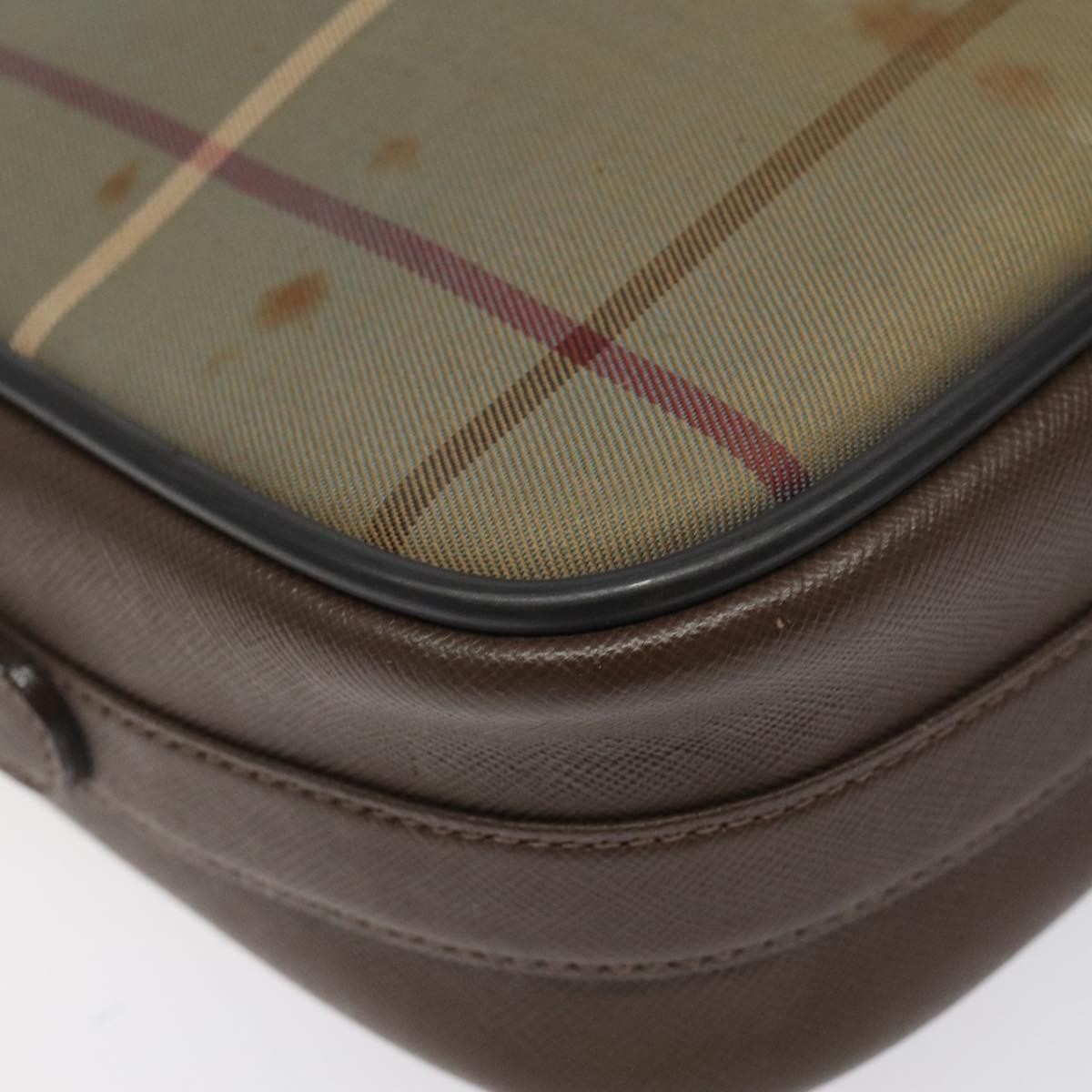 Burberry Nova Check Canvas And Leather Beige Canvas Shoulder Bag Bag (Pre-Owned)