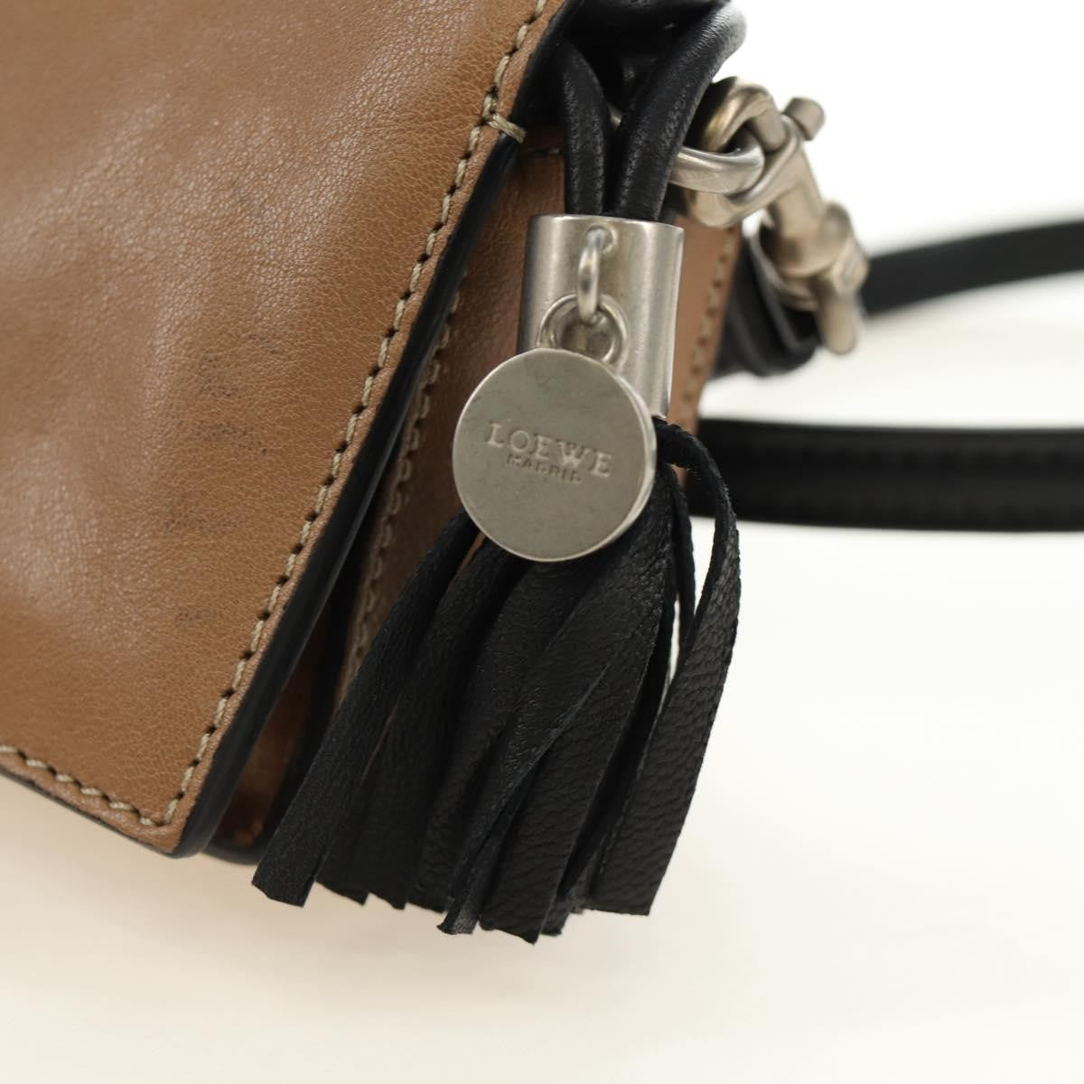 Loewe Shoulder Bag Leather Brown Leather Shoulder Bag Bag (Pre-Owned)