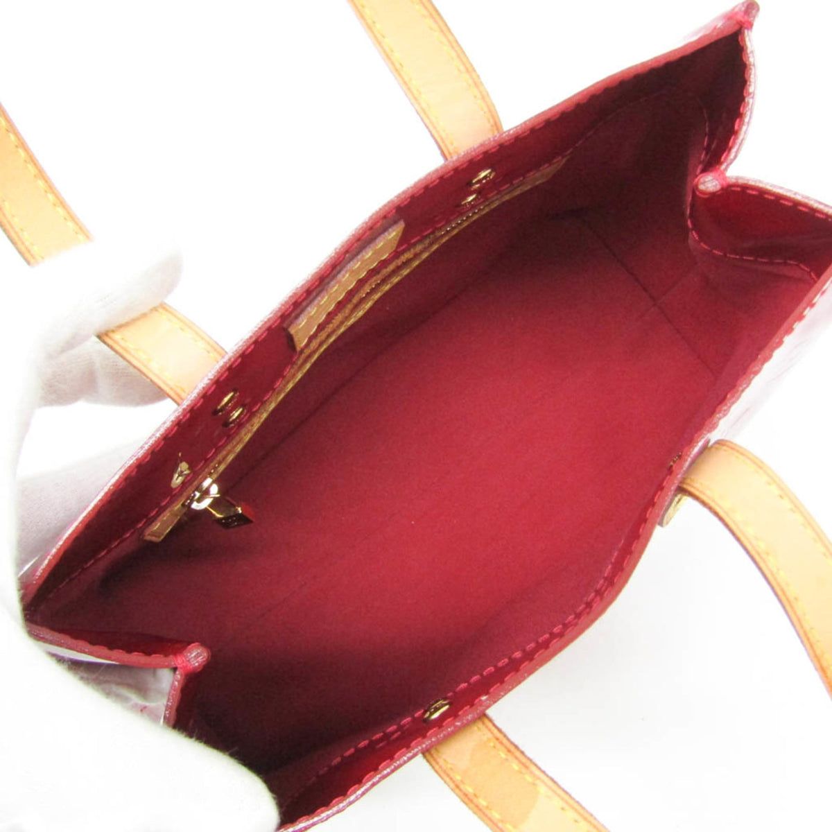 Louis Vuitton Reade Monogram Vernis Red Patent_Leather Handbag (Pre-Owned)