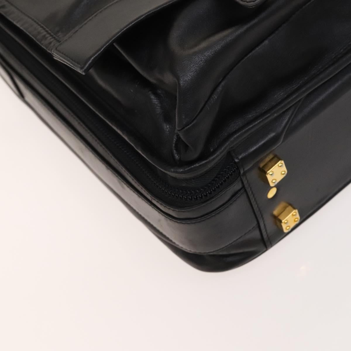 Loewe Anagram Business Leather Black Leather Briefcase Bag (Pre-Owned)
