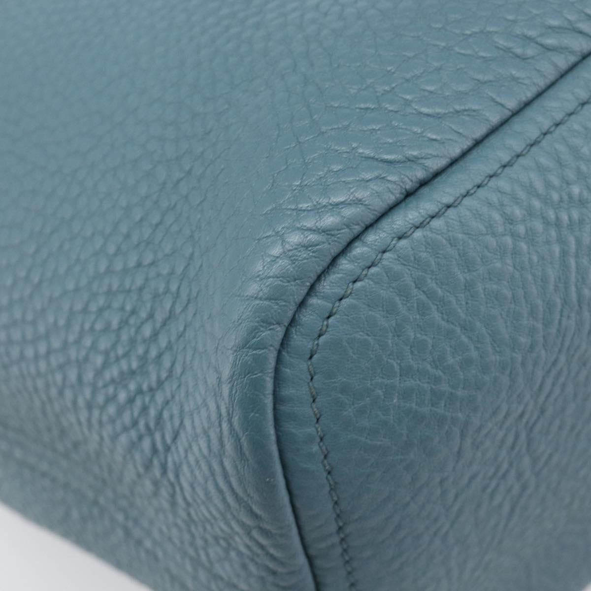 Prada Rolled Hobo Vitello Daino Blue Leather Shoulder Bag Bag (Pre-Owned)