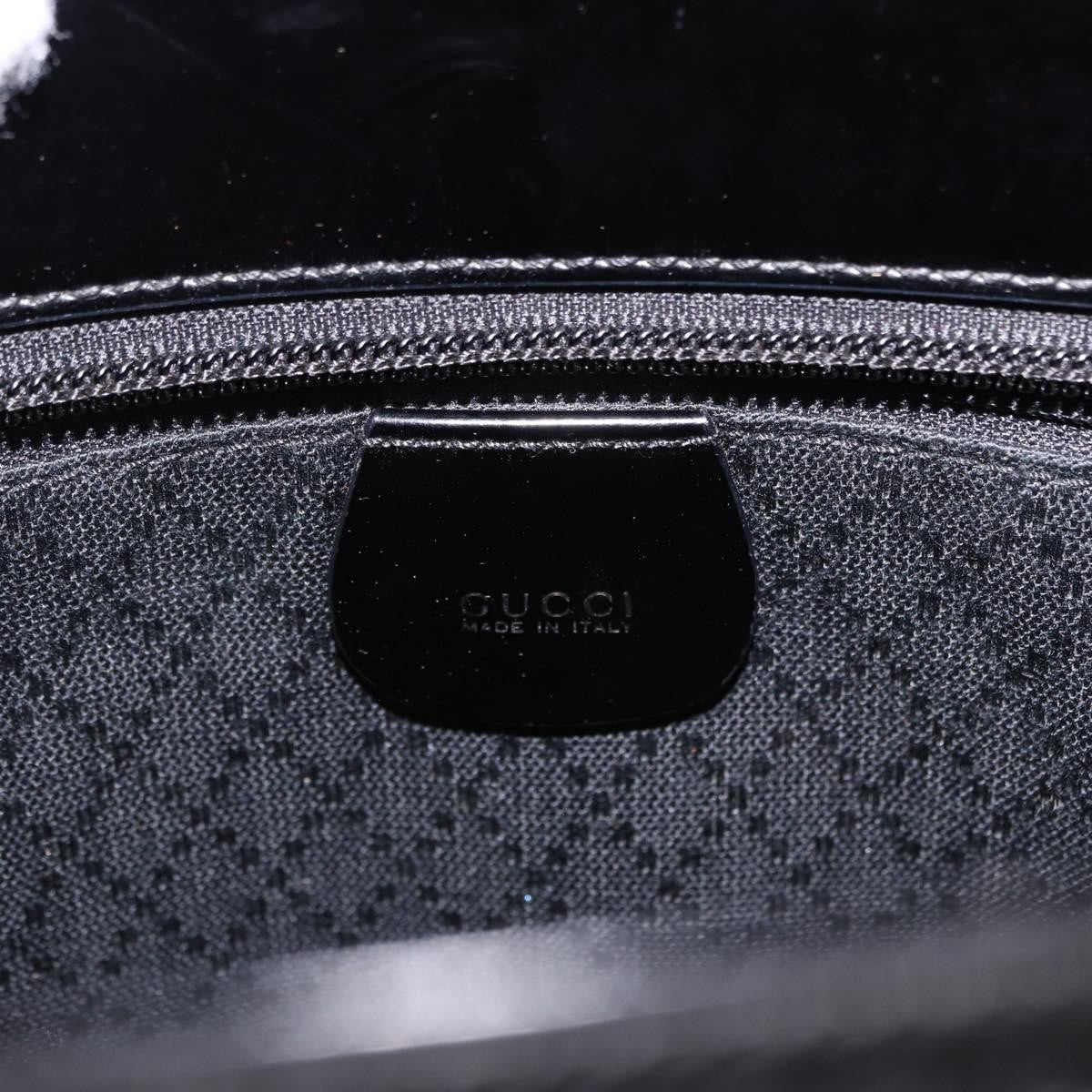 Gucci Vintage Bamboo Handle Canvas Black Canvas Tote Bag Bag (Pre-Owned)