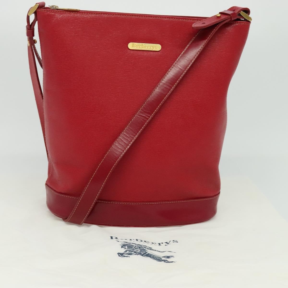 Burberry Vintage Leather Red Leather Shoulder Bag Bag (Pre-Owned)