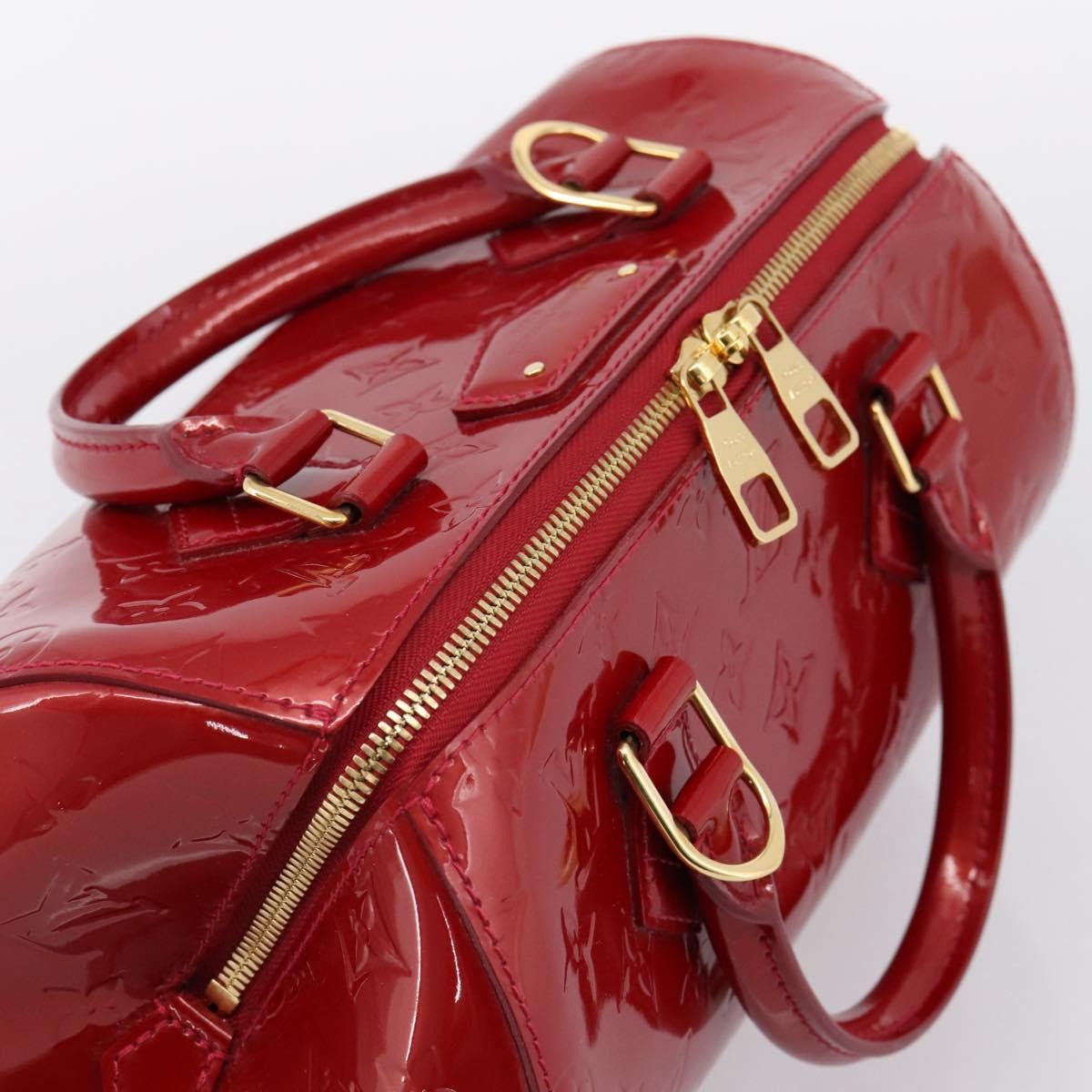 Louis Vuitton Montana Monogram Vernis Red Patent_Leather Handbag (Pre-Owned)