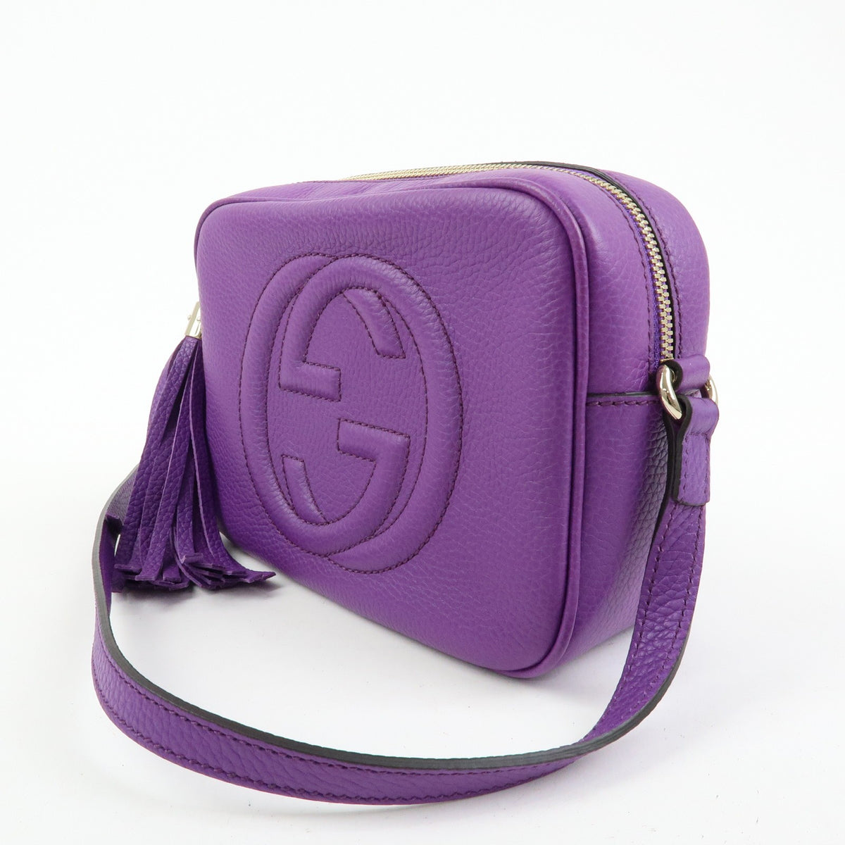 Gucci Soho Disco Leather Purple Leather Crossbody Bag Bag (Pre-Owned)