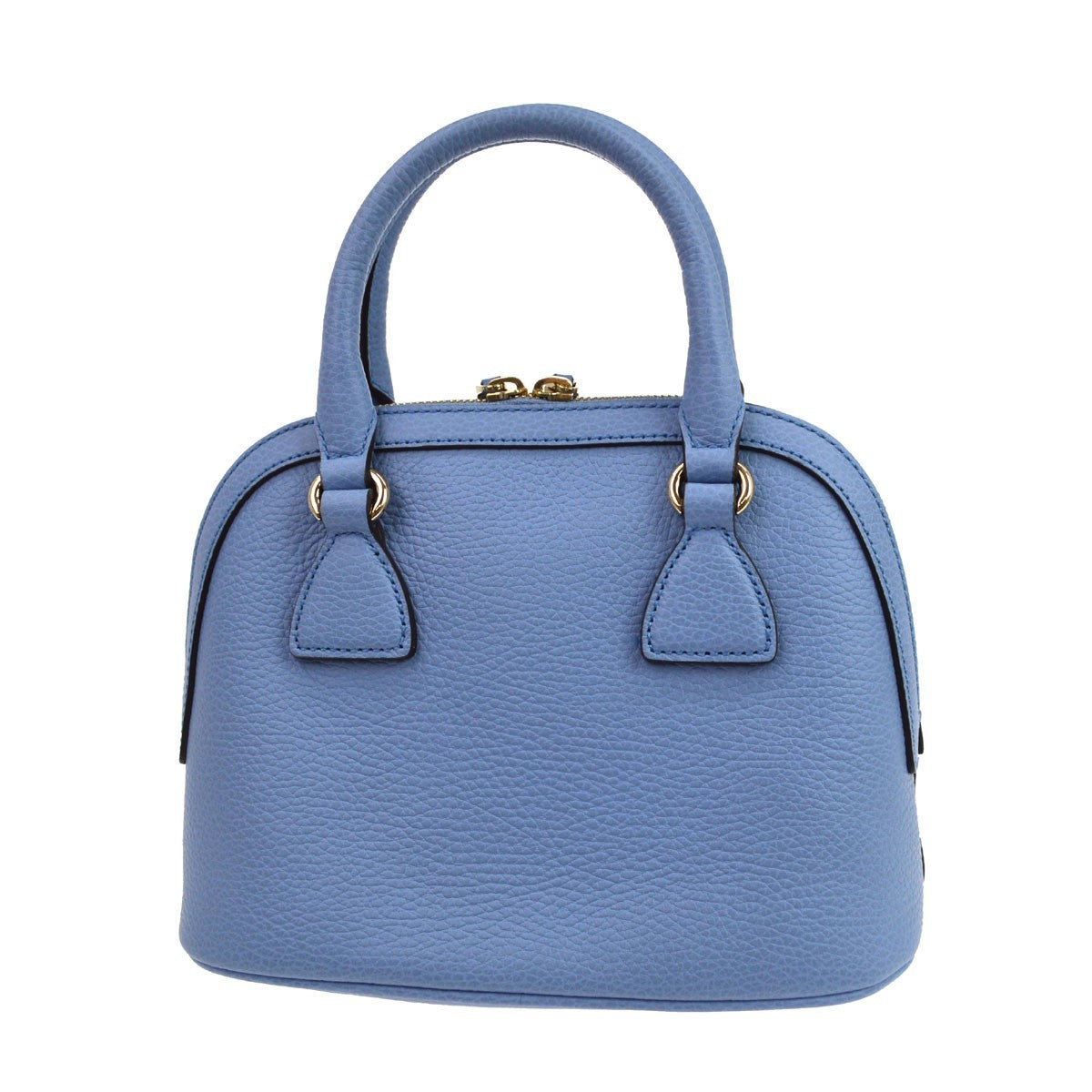 Gucci Interlocking Top Handle Leather Blue Leather Handbag (Pre-Owned)