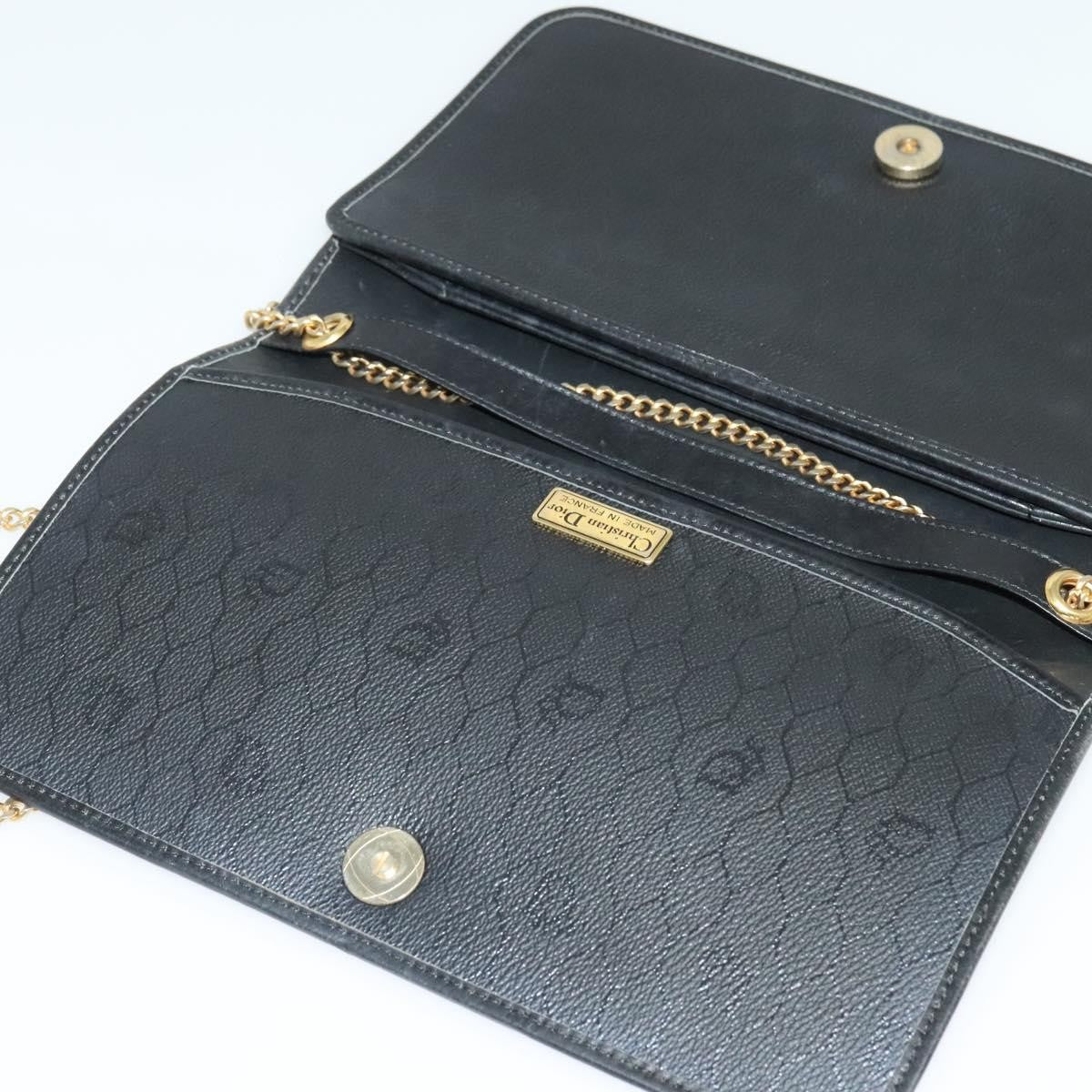 Christian Dior Vintage Honeycomb Canvas Black Canvas Shoulder Bag Bag (Pre-Owned)