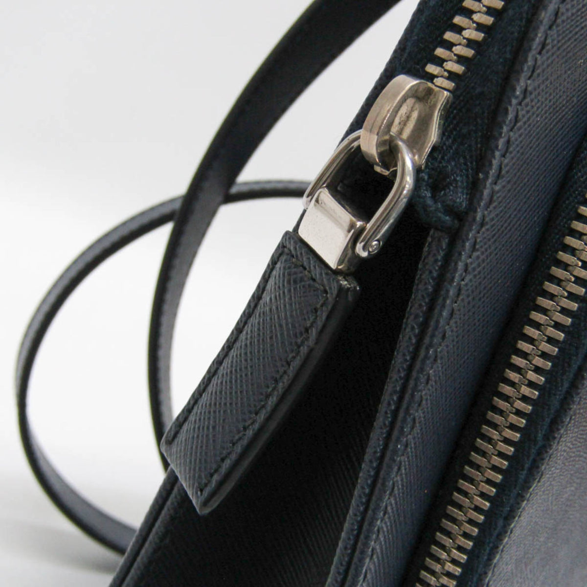 Prada Convertible Travel Saffiano Leather Navy Leather Briefcase Bag (Pre-Owned)