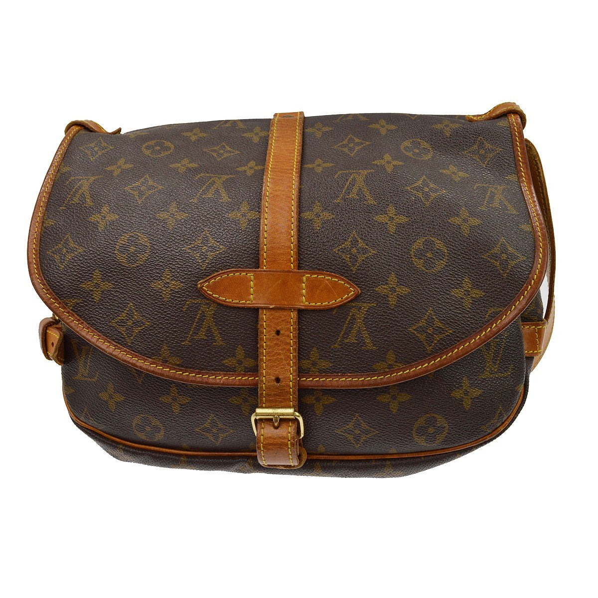 Louis Vuitton Saumur Monogram Canvas Brown Canvas Shoulder Bag Bag (Pre-Owned)