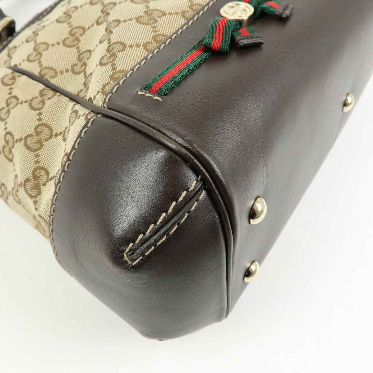 Gucci Mayfair Convertible Gg Canvas Beige Canvas Tote Bag Bag (Pre-Owned)