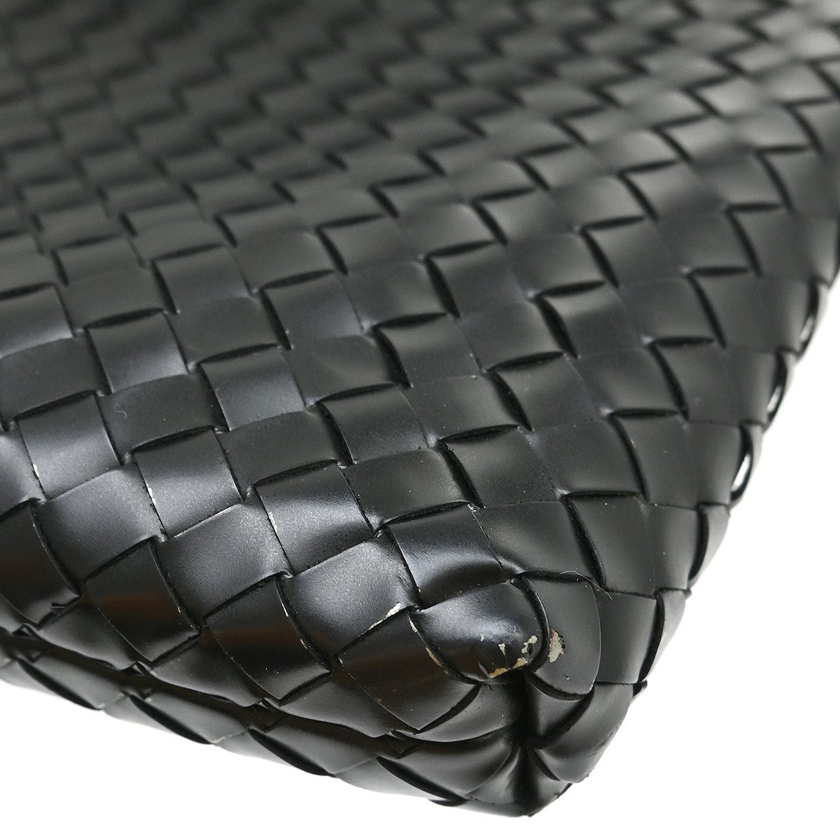 Bottega Veneta Intrecciato Shoulder Leather Black Leather Shoulder Bag Bag (Pre-Owned)
