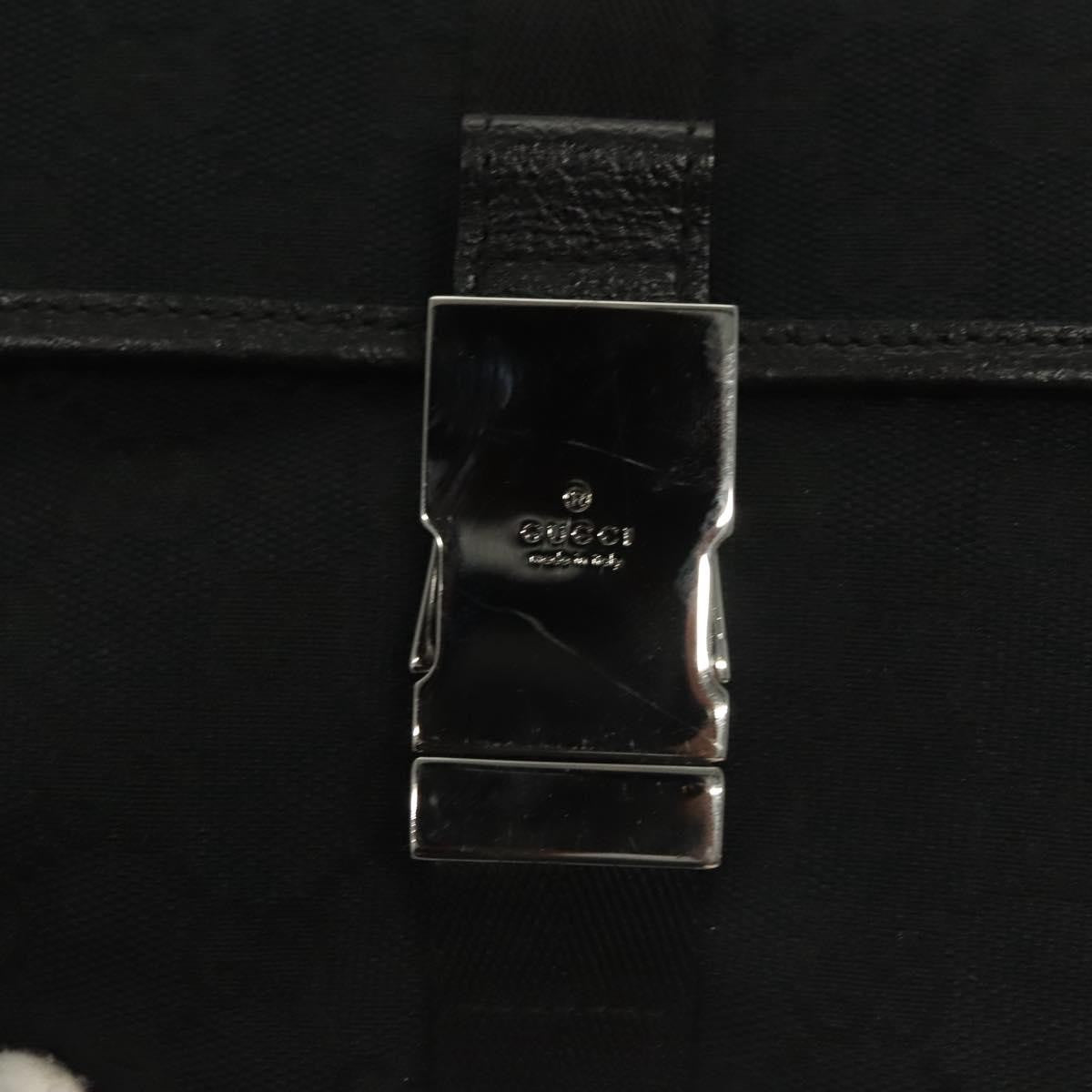 Gucci Buckle Belt Gg Canvas And Leather Black Canvas Bag (Pre-Owned)