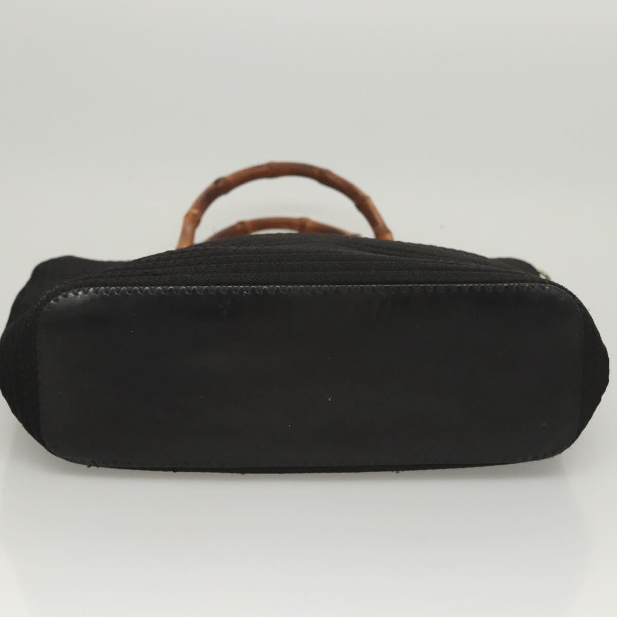 Gucci Bamboo Canvas Black Canvas Tote Bag Bag (Pre-Owned)