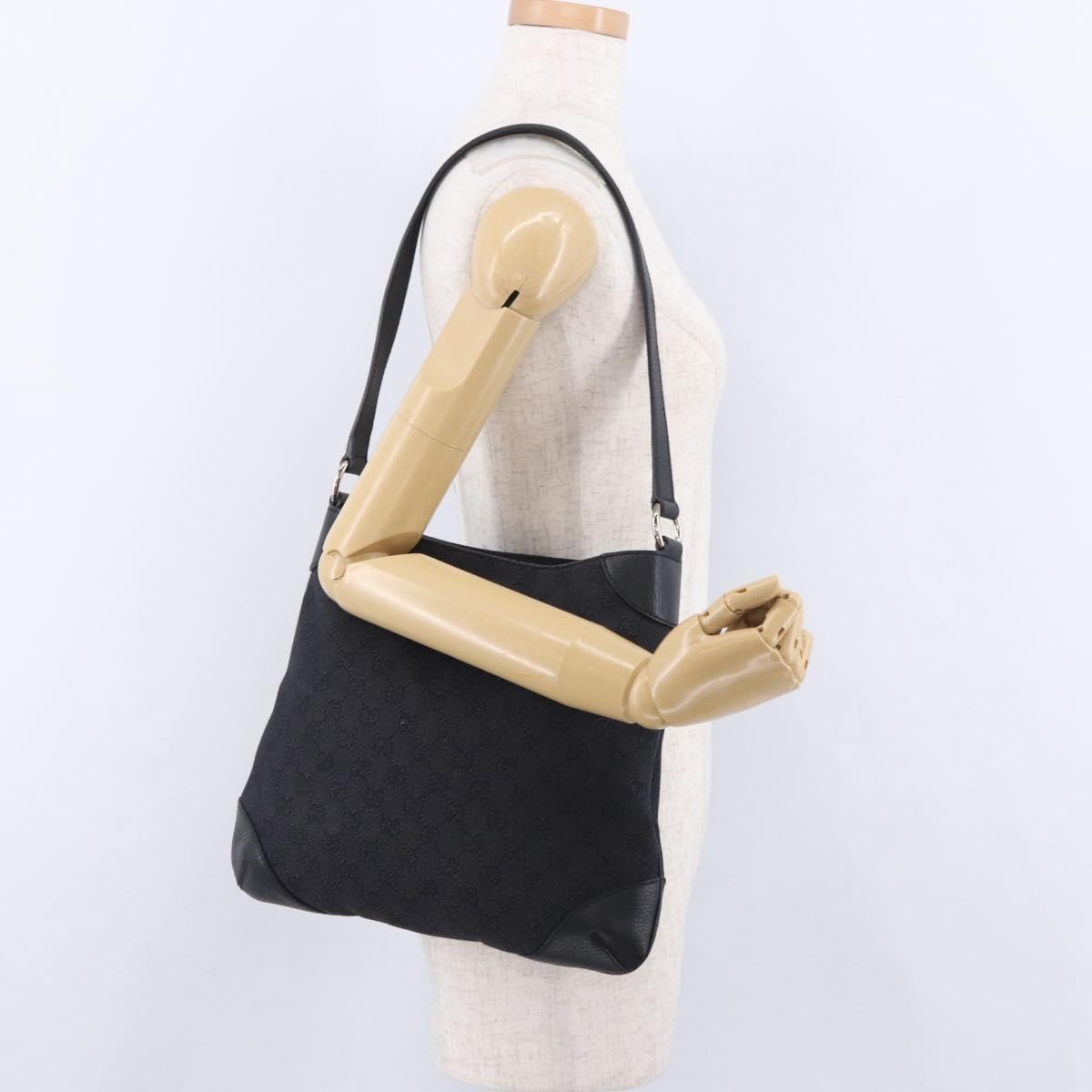 Gucci Original Messenger Gg Canvas And Leather Black Canvas Shoulder Bag Bag (Pre-Owned)