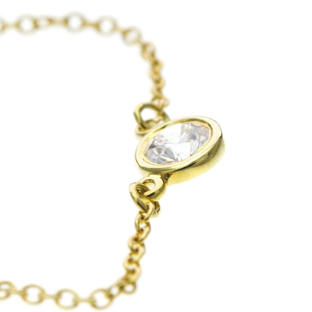 Tiffany & Co. Elsa Peretti Diamonds By The Yard Pendant 18K Rose Gold With Pear-Shaped Diamond Yellow Yellow_Gold Necklace Jewelry (Pre-Owned)