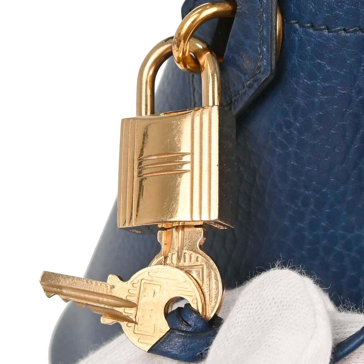 Hermes Bolide Ardenne Blue Leather Handbag (Pre-Owned)
