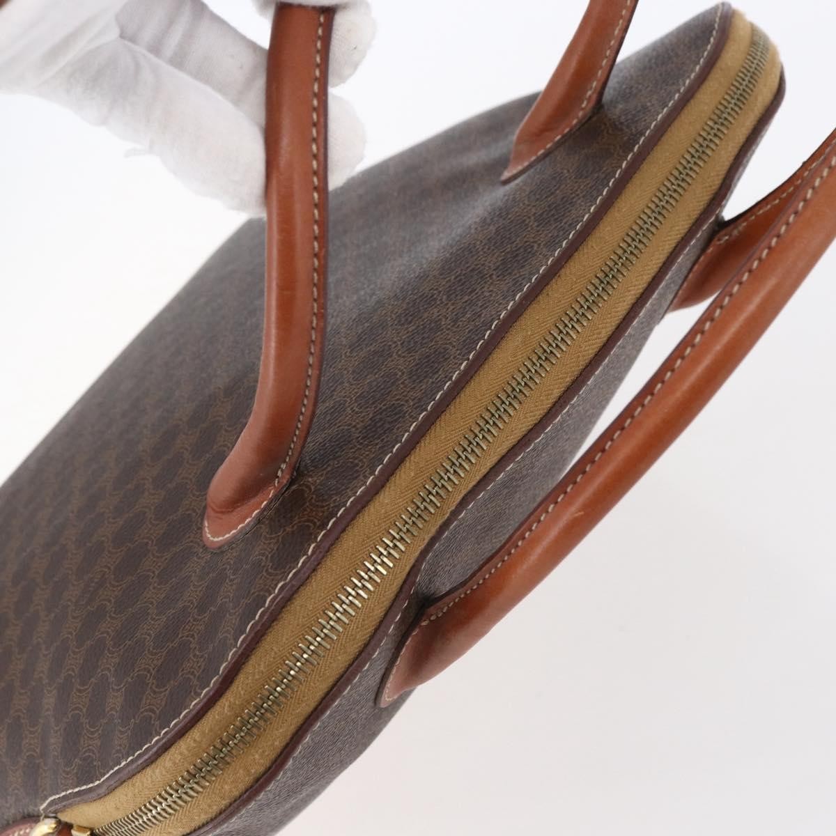 Celine Vintage Macadam Canvas Brown Canvas Handbag (Pre-Owned)