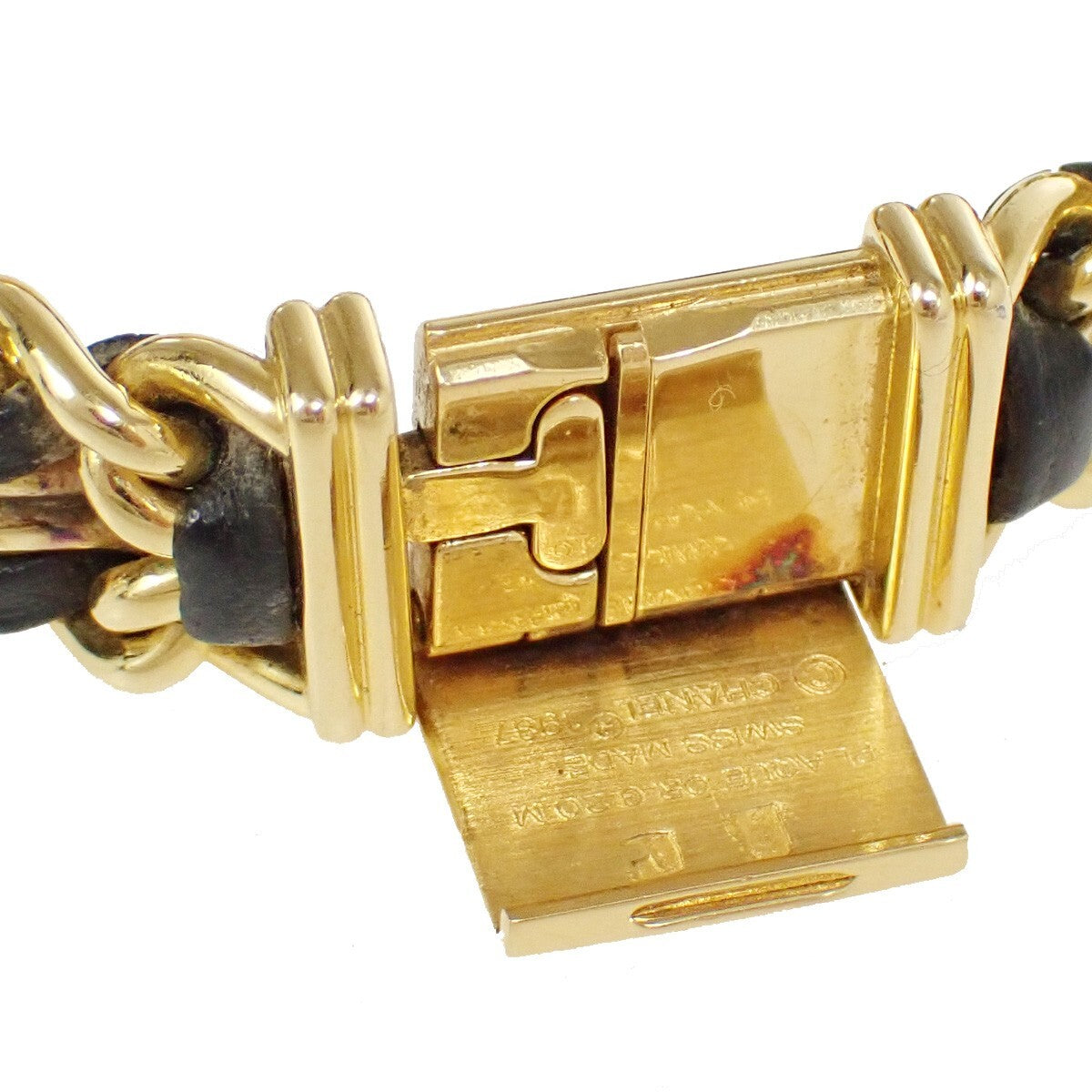 Chanel Premiere Rock Quartz Plated Metal And Leather Watch (Pre-Owned)
