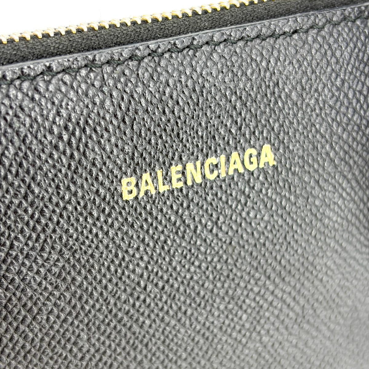 Balenciaga Logo Ville Leather Black Leather Handbag (Pre-Owned)