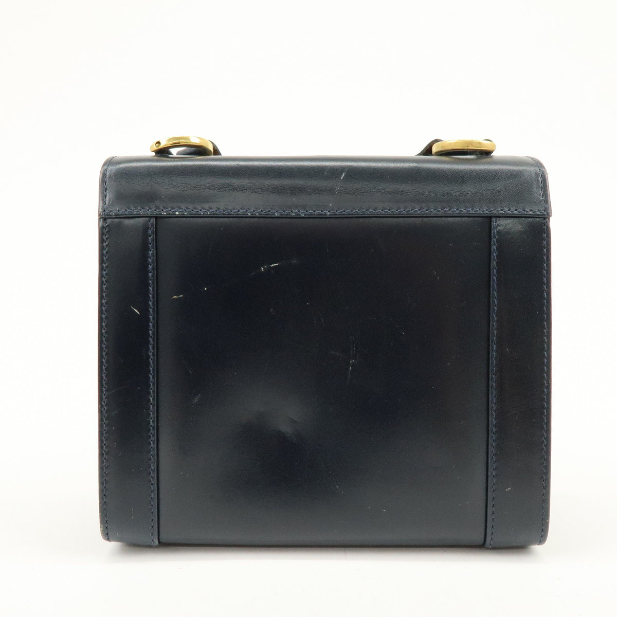 Salvatore Ferragamo Vintage Gancini Flap Leather Navy Leather Shoulder Bag Bag (Pre-Owned)