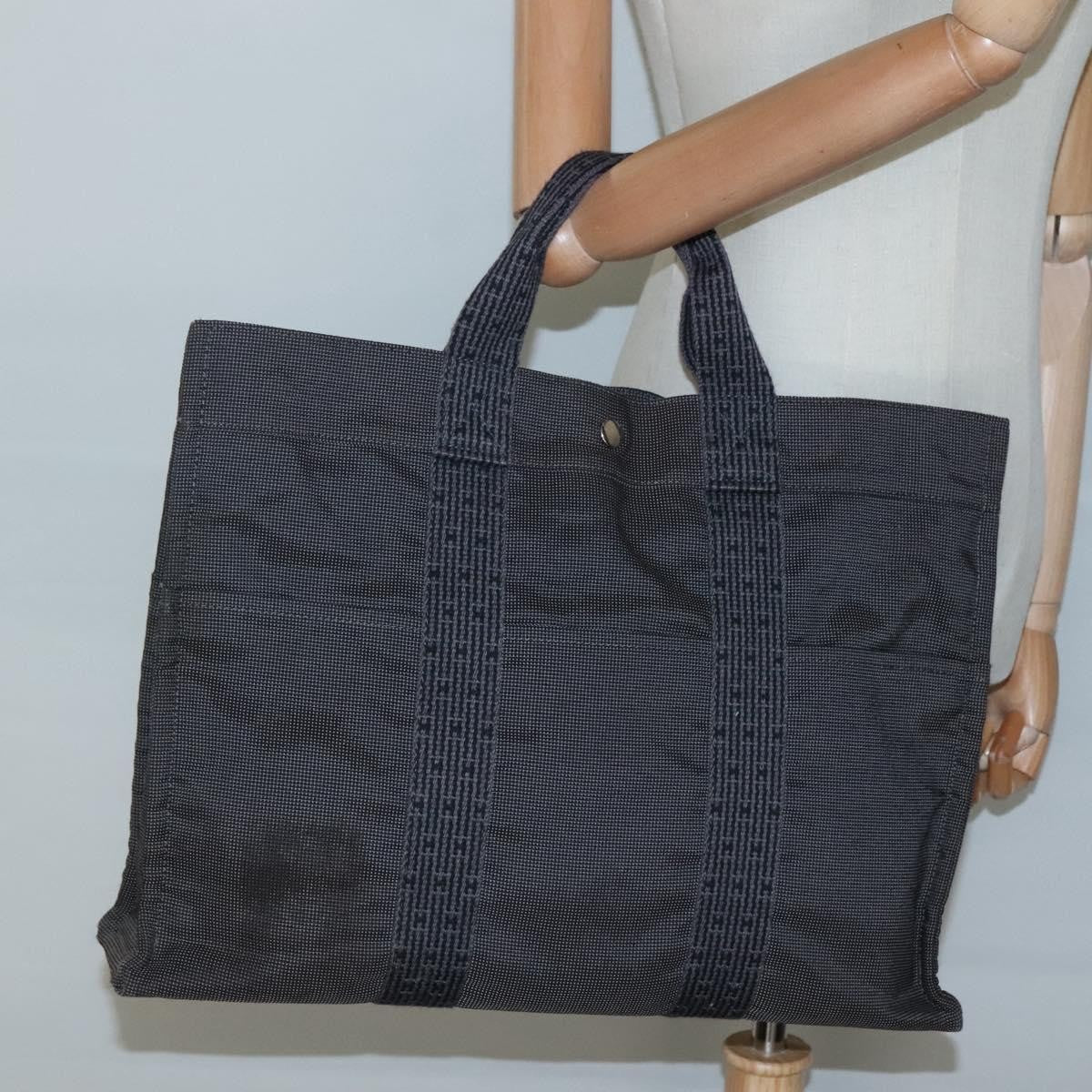 Hermes Fourre Tout Toile Gray Canvas Tote Bag Bag (Pre-Owned)