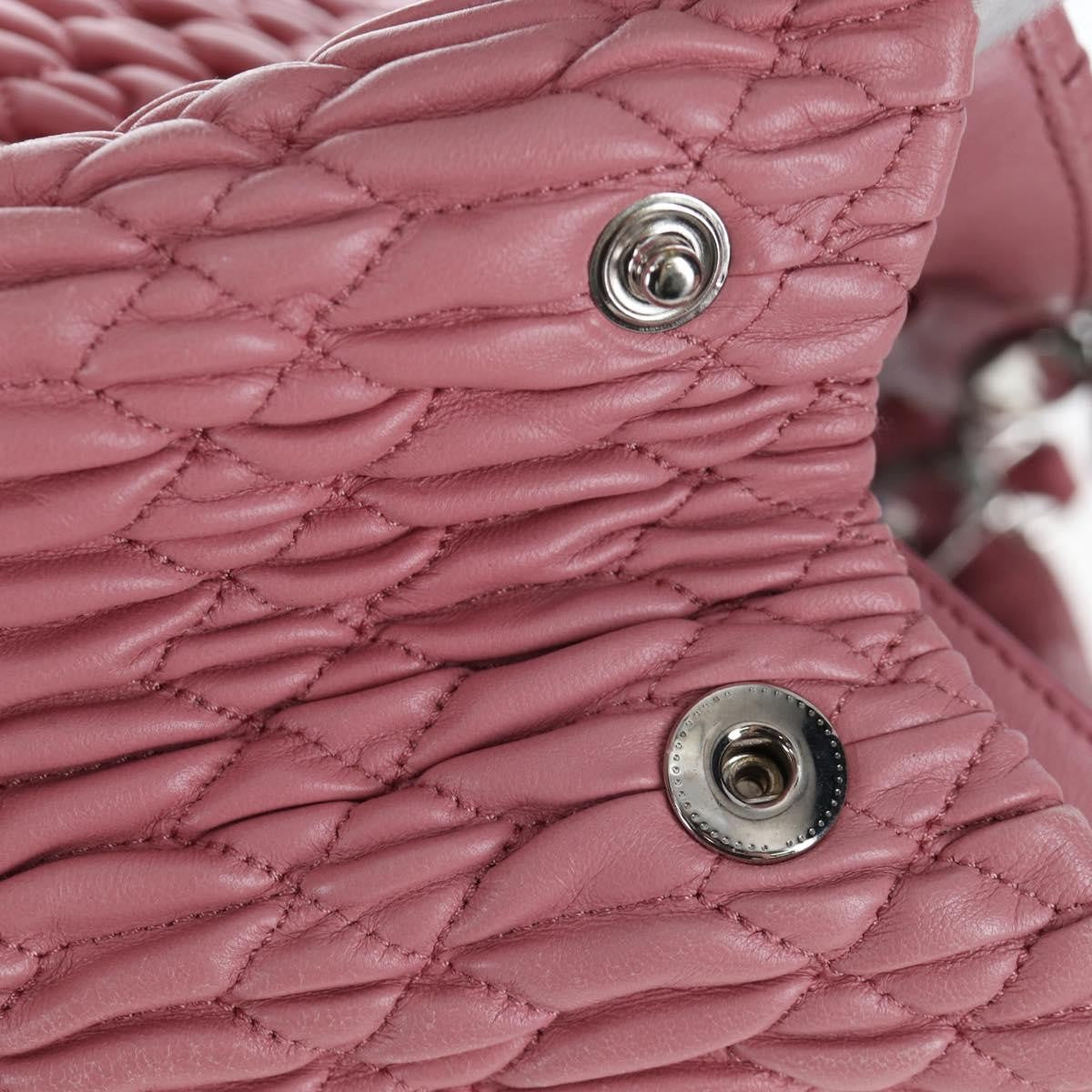 Miu Miu Crystal Turnlock Convertible Satchel Leather Pink Leather Shoulder Bag Bag (Pre-Owned)