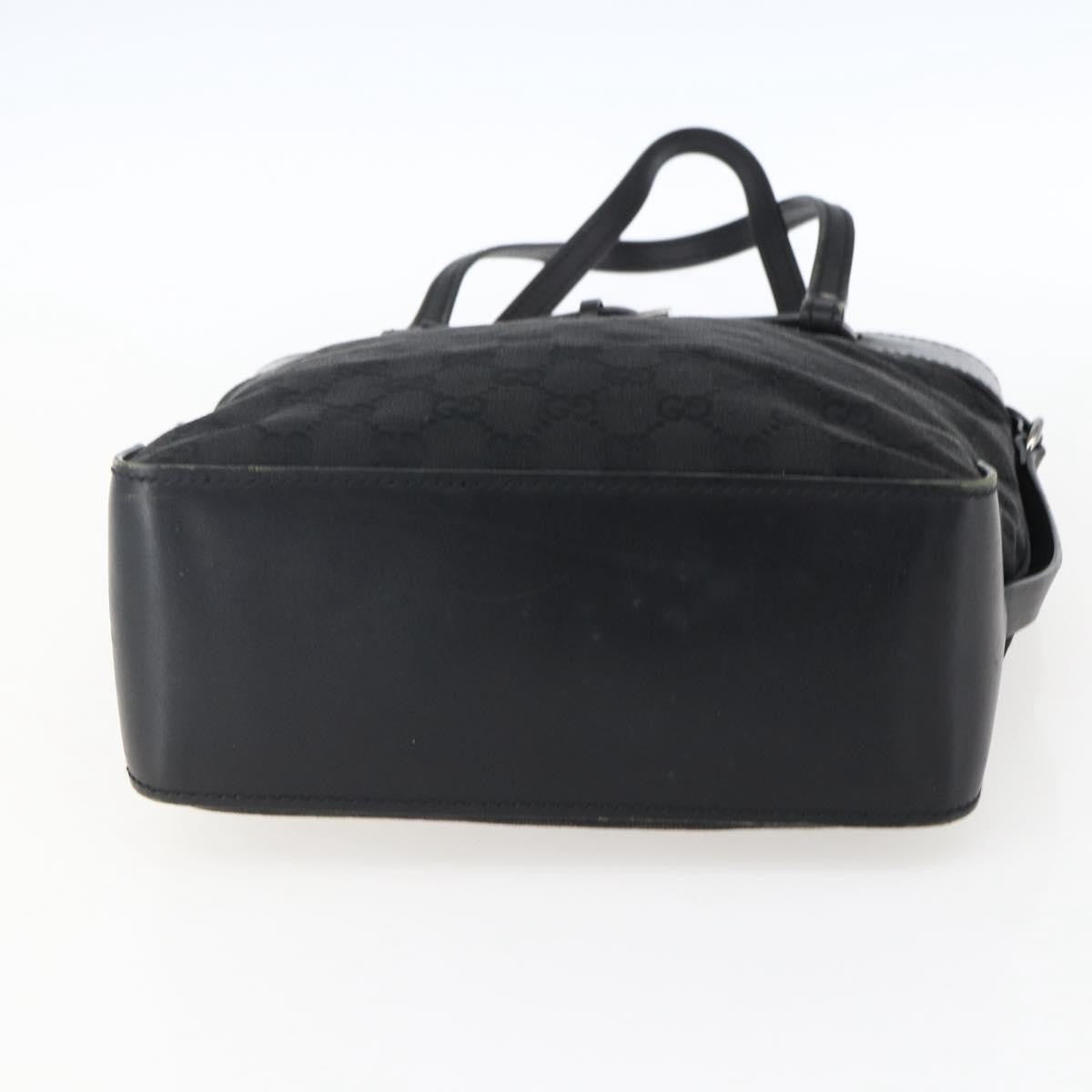 Gucci Belted Bucket Tote Gg Canvas With Leather Black Canvas Tote Bag Bag (Pre-Owned)