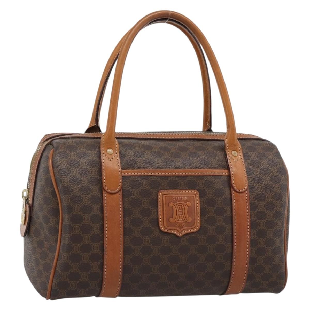 Celine Boston Macadam Canvas Brown Pvc Travel Bag Bag (Pre-Owned)