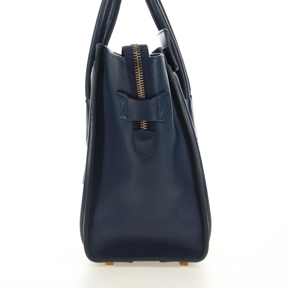 Celine Luggage Smooth Leather Navy Leather Tote Bag Bag (Pre-Owned)